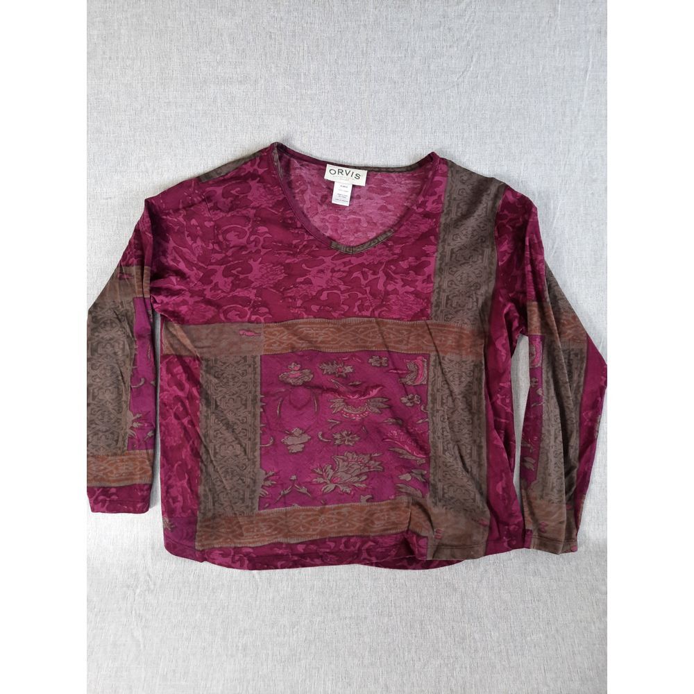 Orvis Sporting Tradition Women XL Boho Outdoor Lightweight Top Blouse LongSleeve